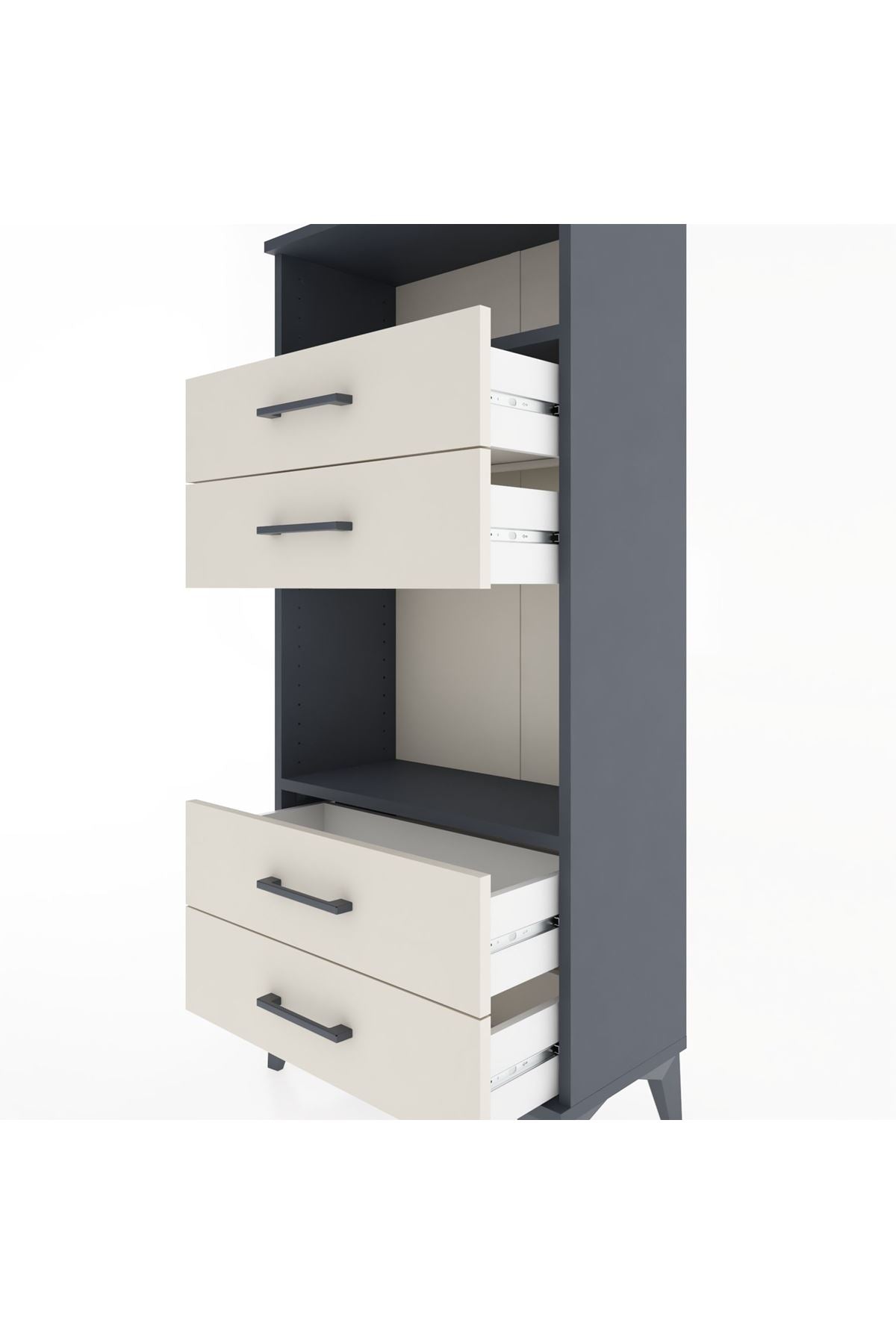 Hyperion Dolap 2 Raflı 4 Çekmeceli 60x44x134 - S50M054V4B