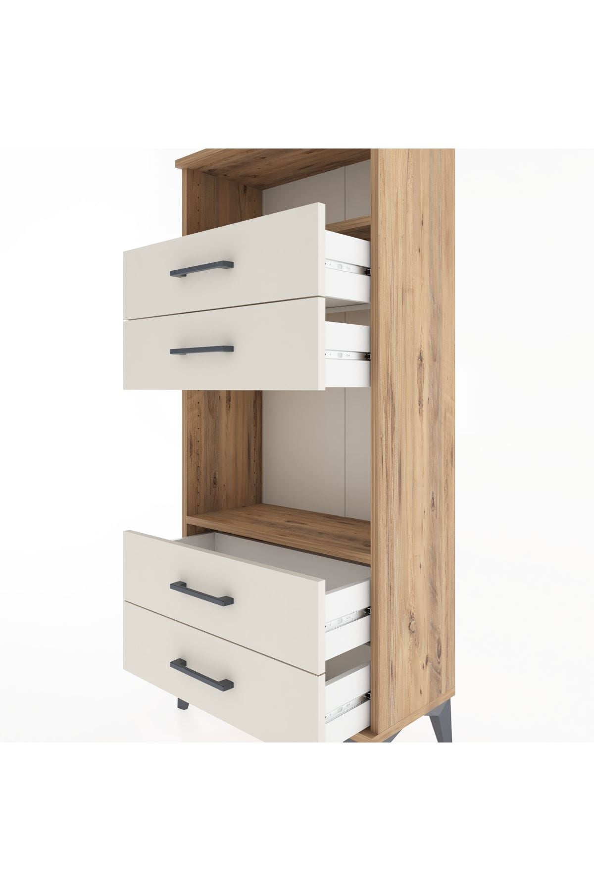 Hyperion Dolap 2 Raflı 4 Çekmeceli 60x44x134 - S50M054V7B