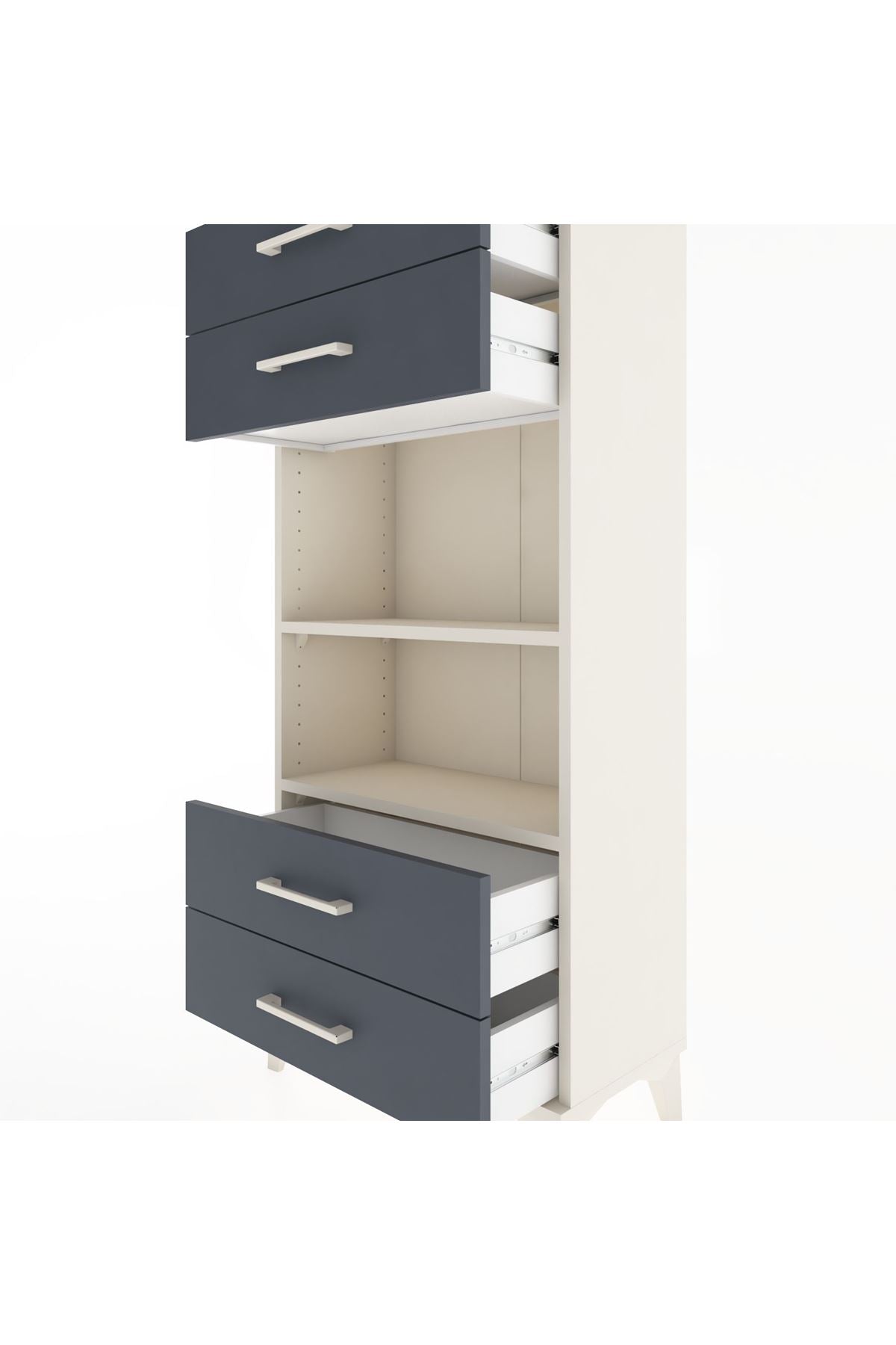 Hyperion Dolap 2 Raflı 4 Çekmeceli 60x44x134 - S50M055V2B