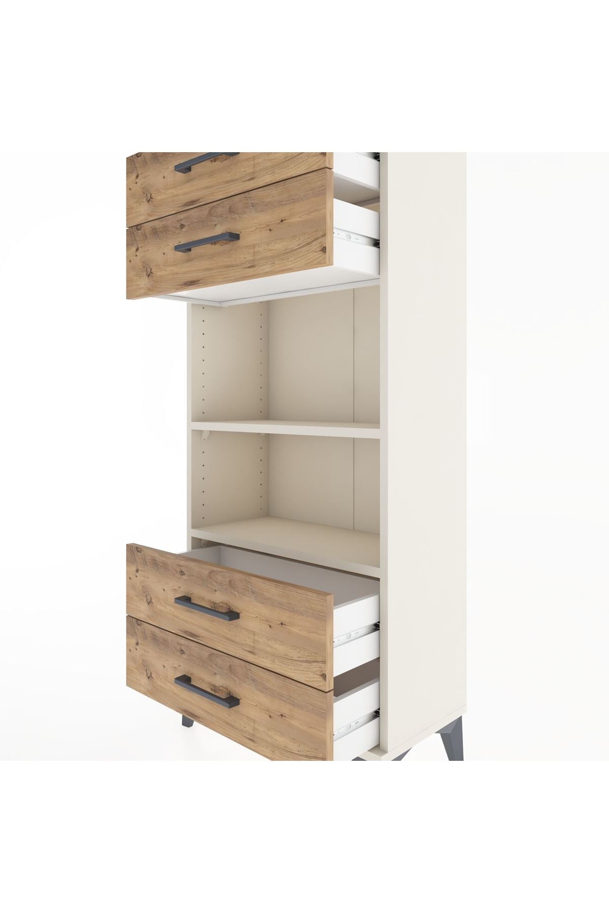 Hyperion Dolap 2 Raflı 4 Çekmeceli 60x44x134 - S50M055V3B