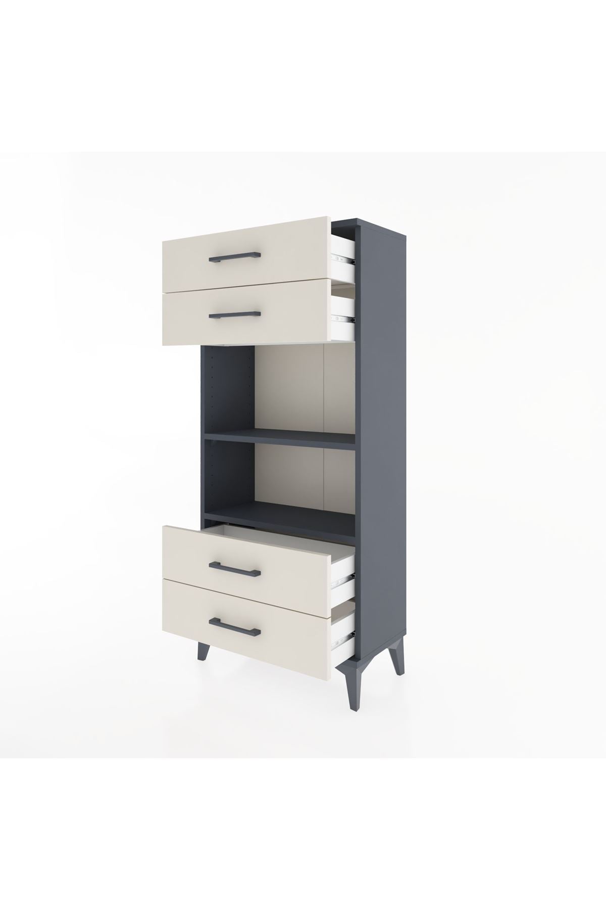 Hyperion Dolap 2 Raflı 4 Çekmeceli 60x44x134 - S50M055V4B