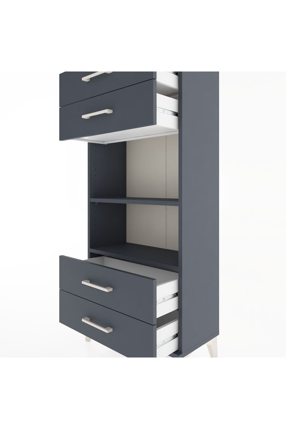 Hyperion Dolap 2 Raflı 4 Çekmeceli 60x44x134 - S50M055V5B