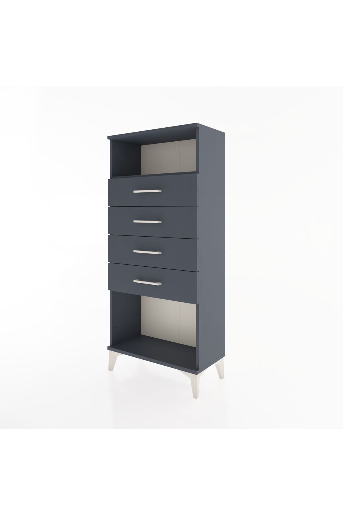 Hyperion Dolap Tek Raflı 4 Çekmeceli 60x44x134 - S50M056V5B