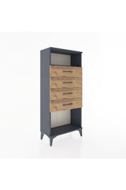 Hyperion Dolap Tek Raflı 4 Çekmeceli 60x44x134 - S50M056V6B