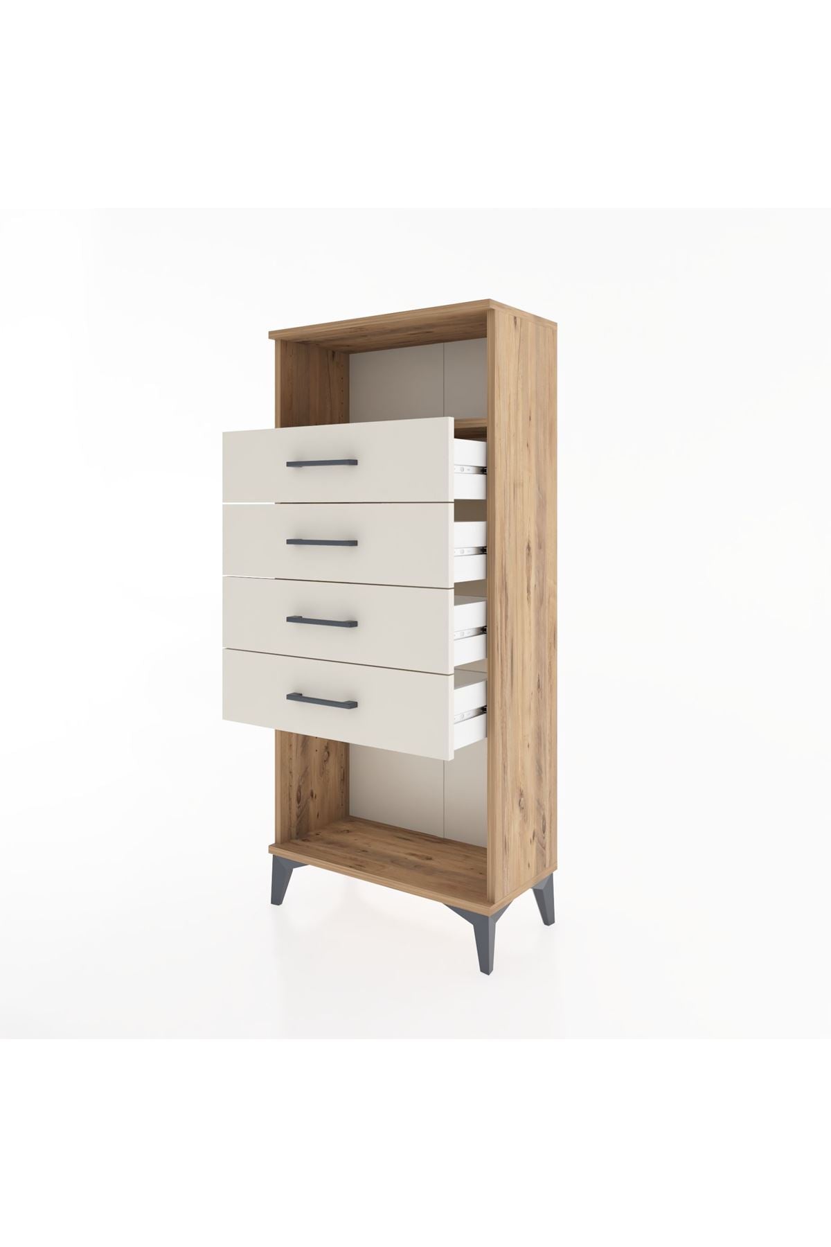 Hyperion Dolap Tek Raflı 4 Çekmeceli 60x44x134 - S50M056V7B