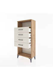 Hyperion Dolap Tek Raflı 4 Çekmeceli 60x44x134 - S50M056V7B