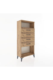 Hyperion Dolap Tek Raflı 4 Çekmeceli 60x44x134 - S50M056V9B
