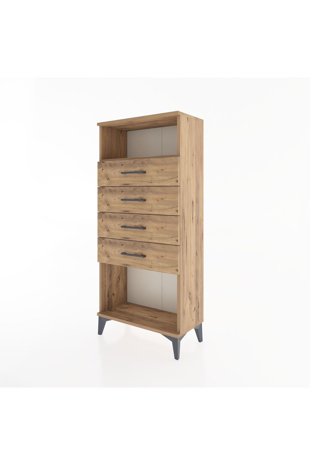 Hyperion Dolap Tek Raflı 4 Çekmeceli 60x44x134 - S50M056V9B