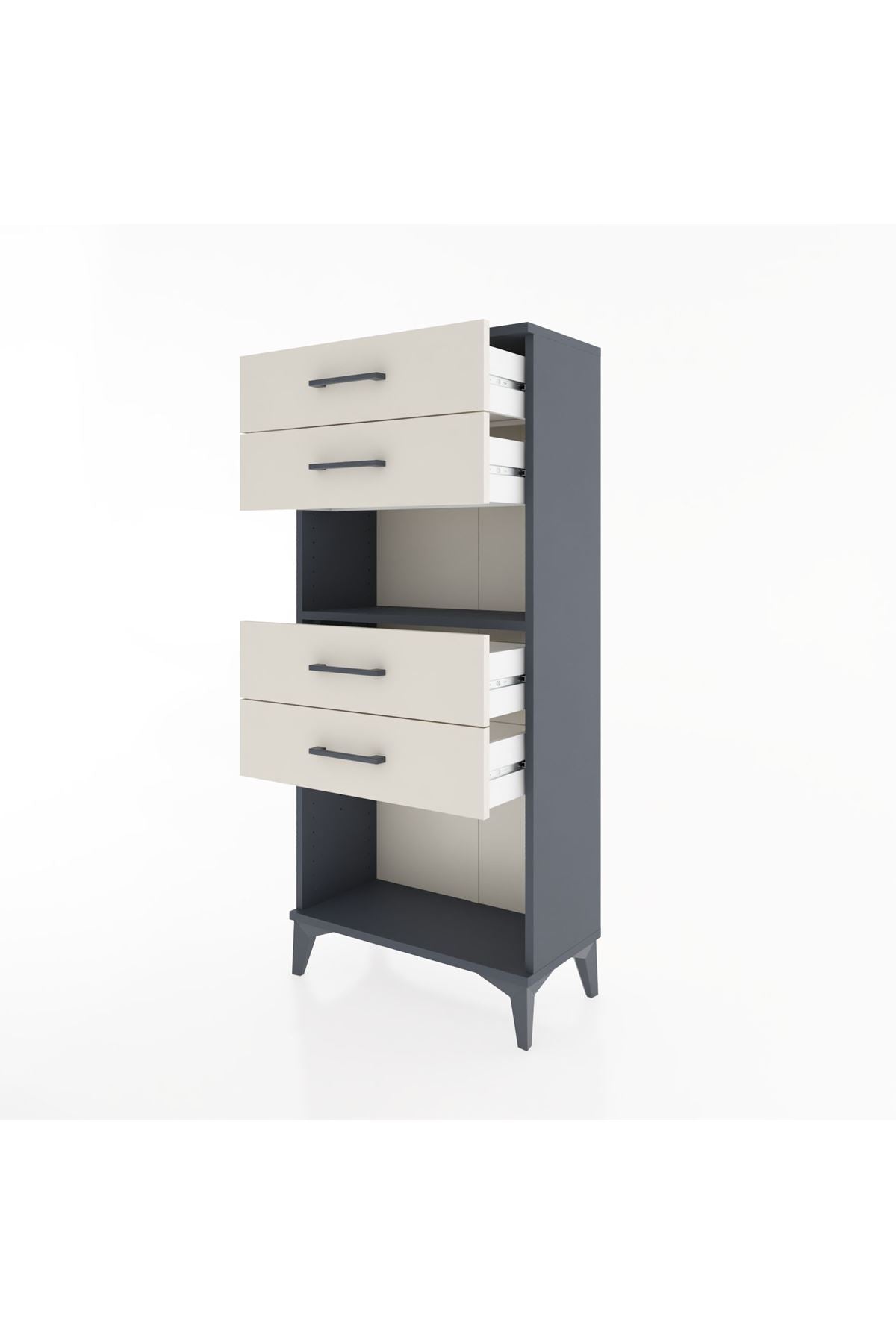 Hyperion Dolap Tek Raflı 4 Çekmeceli 60x44x134 - S50M057V4B