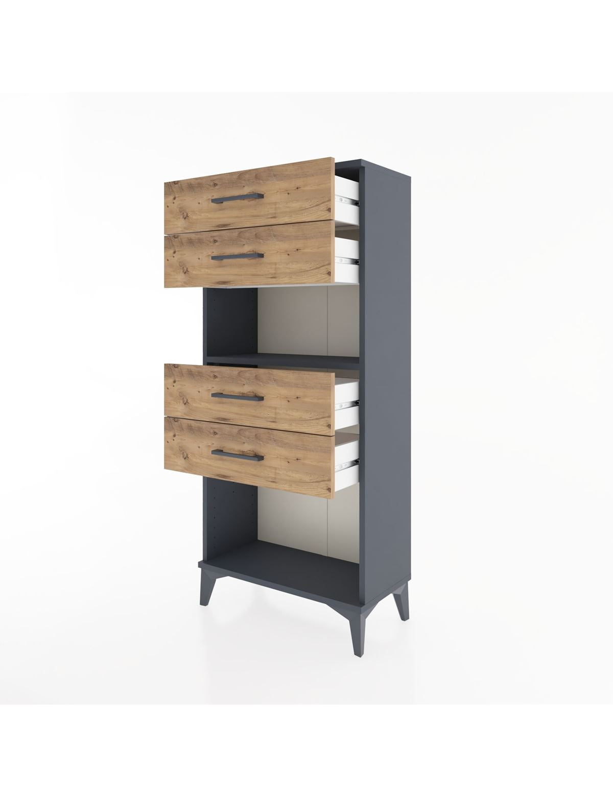 Hyperion Dolap Tek Raflı 4 Çekmeceli 60x44x134 - S50M057V6B