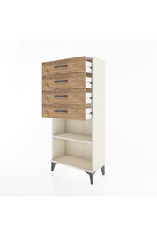 Hyperion Dolap Tek Raflı 4 Çekmeceli 60x44x134 - S50M058V3B