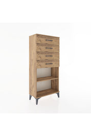 Hyperion Dolap Tek Raflı 4 Çekmeceli 60x44x134 - S50M058V9B