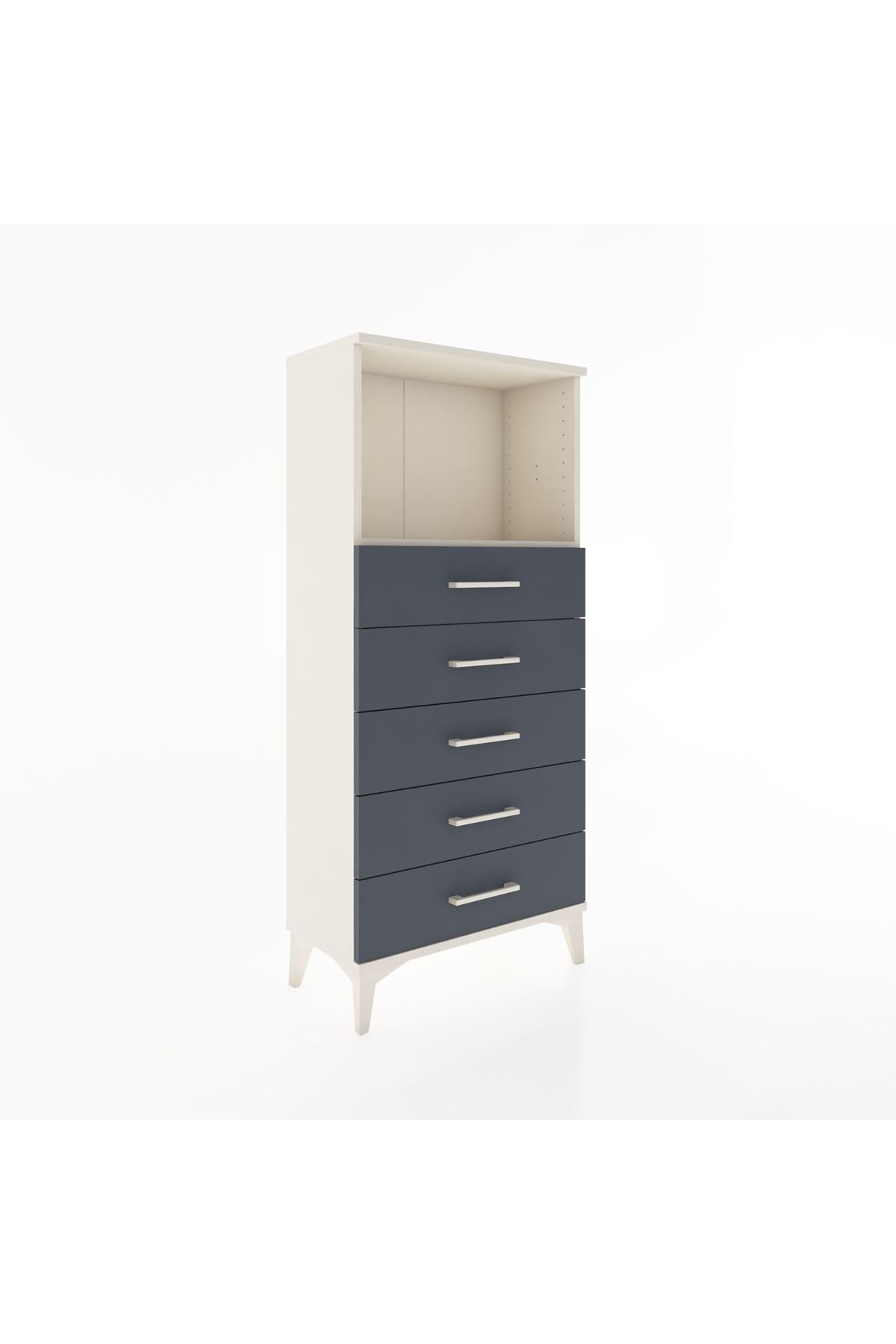 Hyperion Dolap Tek Raflı 5 Çekmeceli 60x44x134 - S50M059V2B