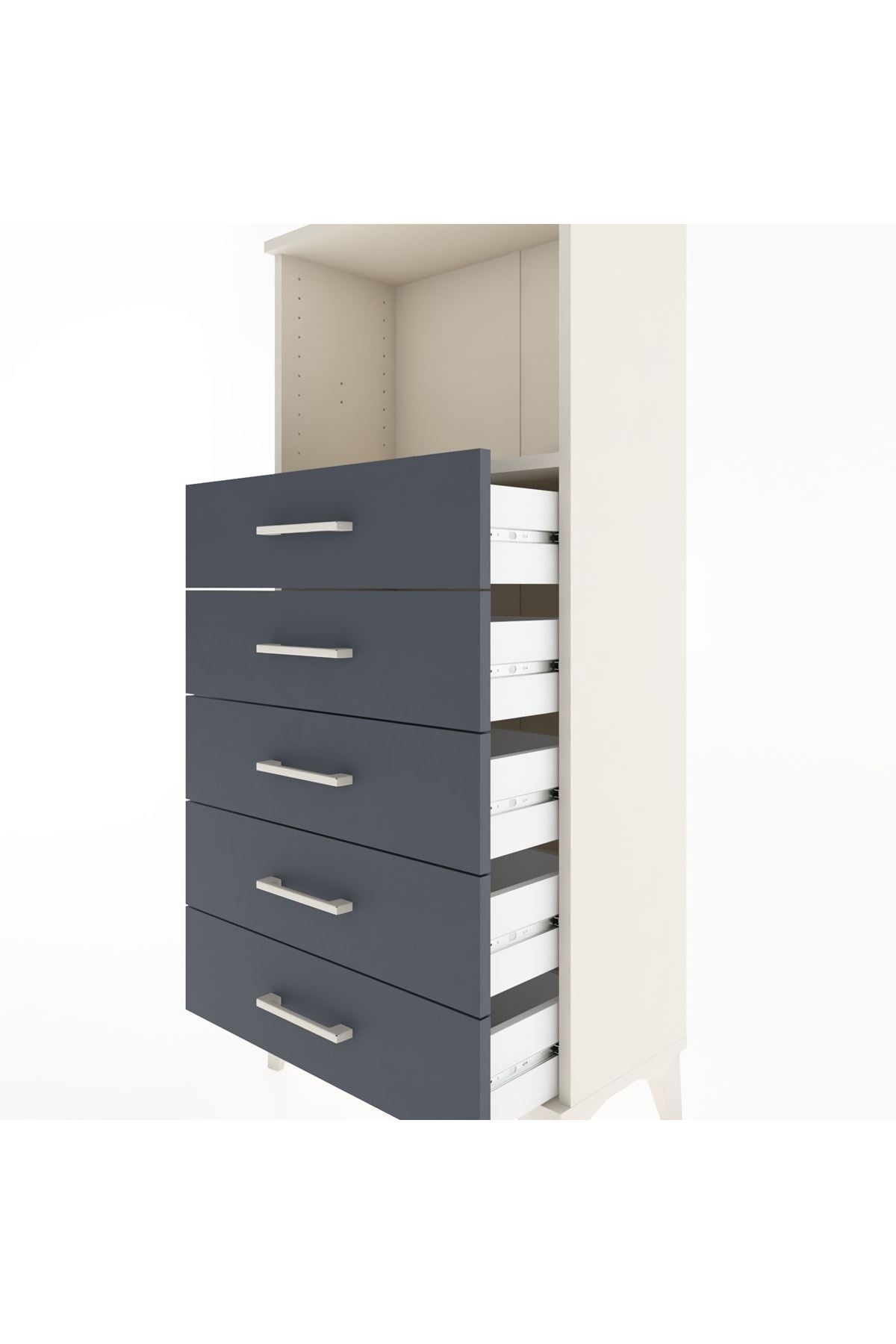 Hyperion Dolap Tek Raflı 5 Çekmeceli 60x44x134 - S50M059V2B