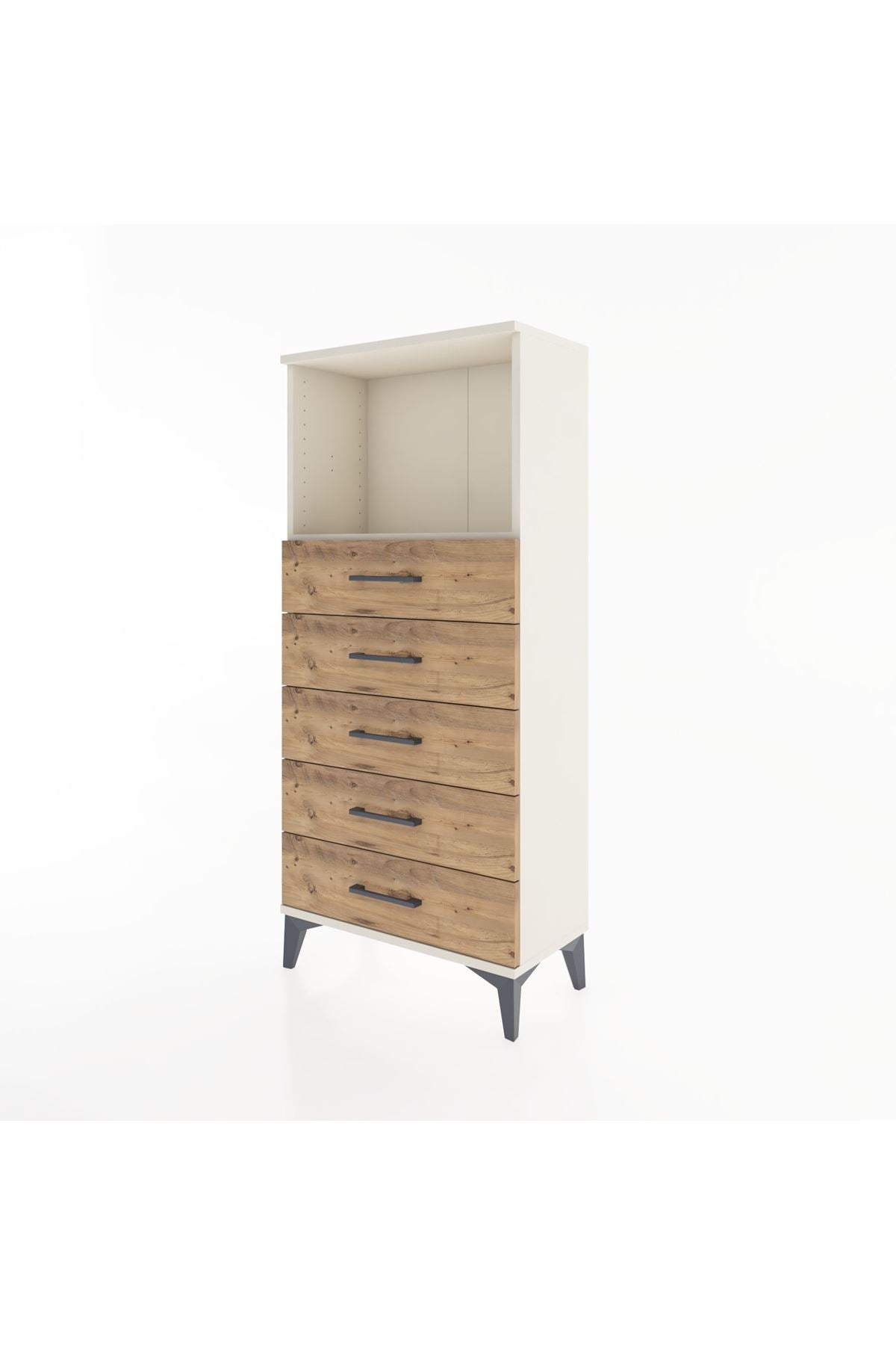 Hyperion Dolap Tek Raflı 5 Çekmeceli 60x44x134 - S50M059V3B