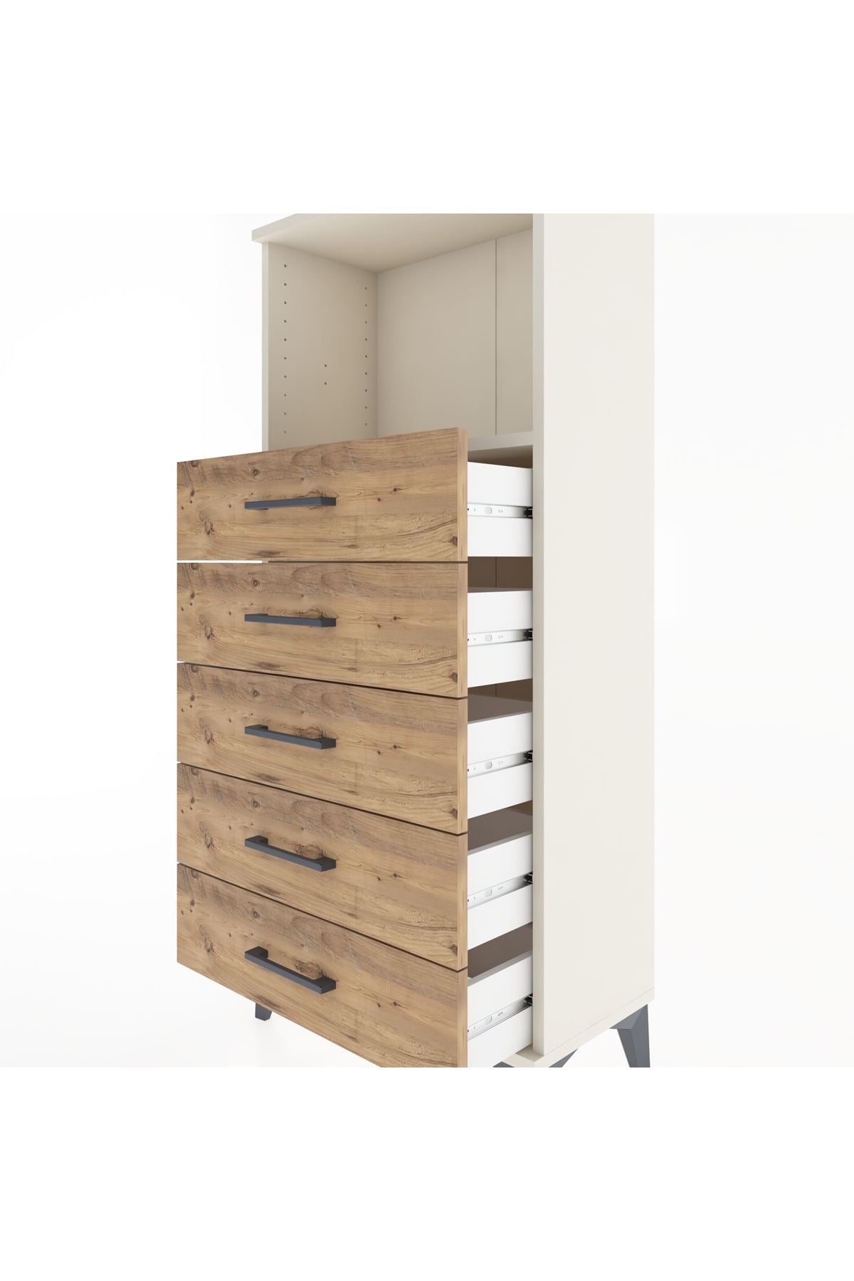 Hyperion Dolap Tek Raflı 5 Çekmeceli 60x44x134 - S50M059V3B