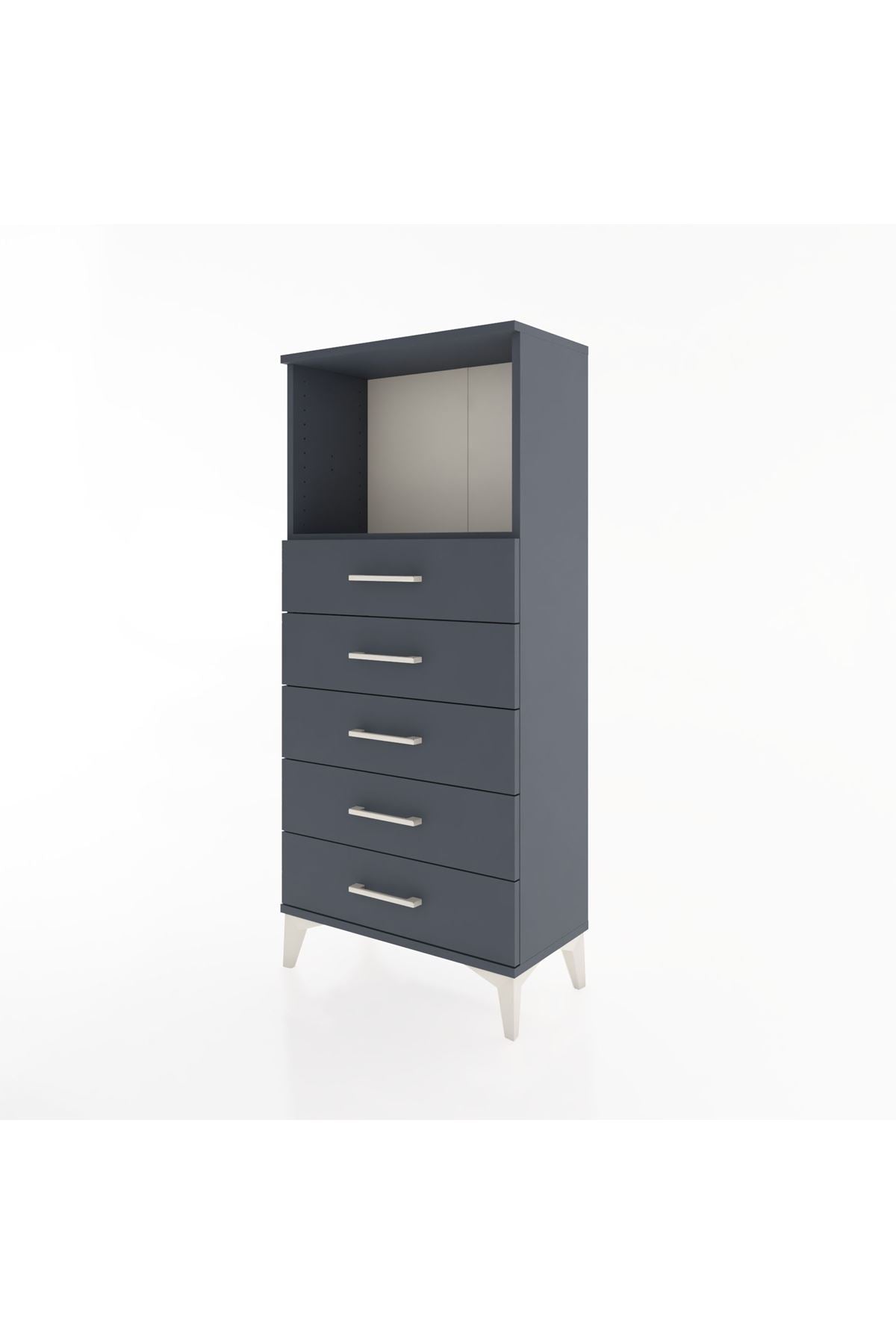 Hyperion Dolap Tek Raflı 5 Çekmeceli 60x44x134 - S50M059V5B