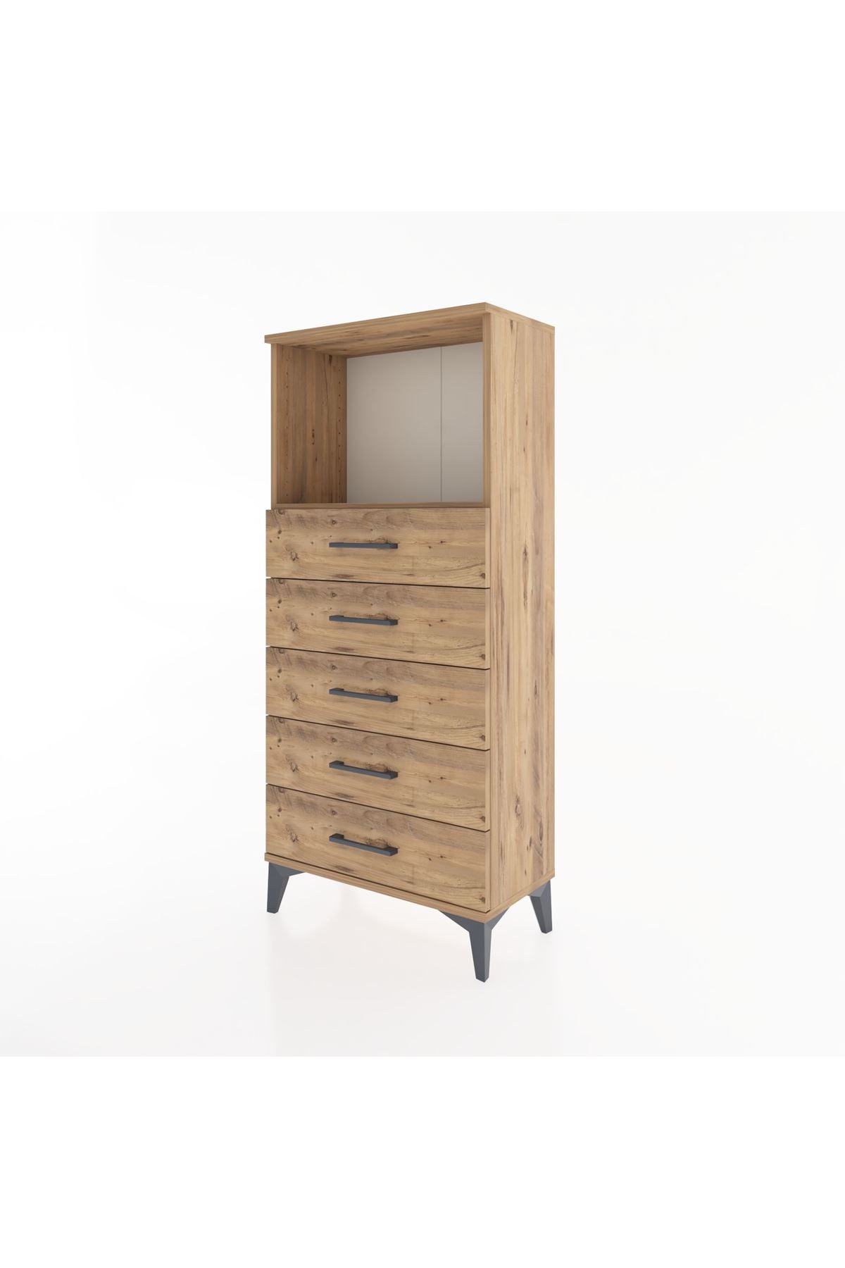 Hyperion Dolap Tek Raflı 5 Çekmeceli 60x44x134 - S50M059V9B