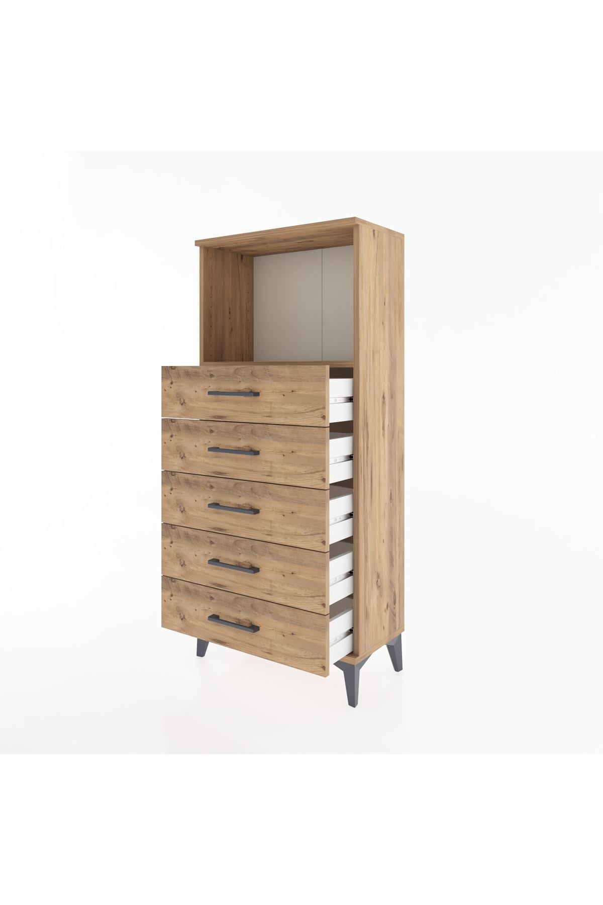 Hyperion Dolap Tek Raflı 5 Çekmeceli 60x44x134 - S50M059V9B