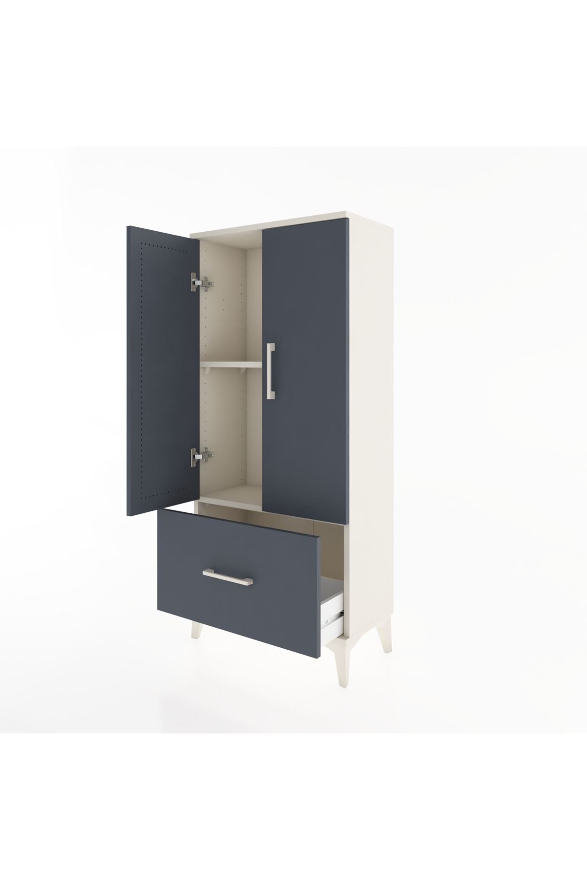 Hyperion Dolap 2 Raflı Tek Çekmeceli 2 Kapaklı 60x44x134 - S50M060V2B