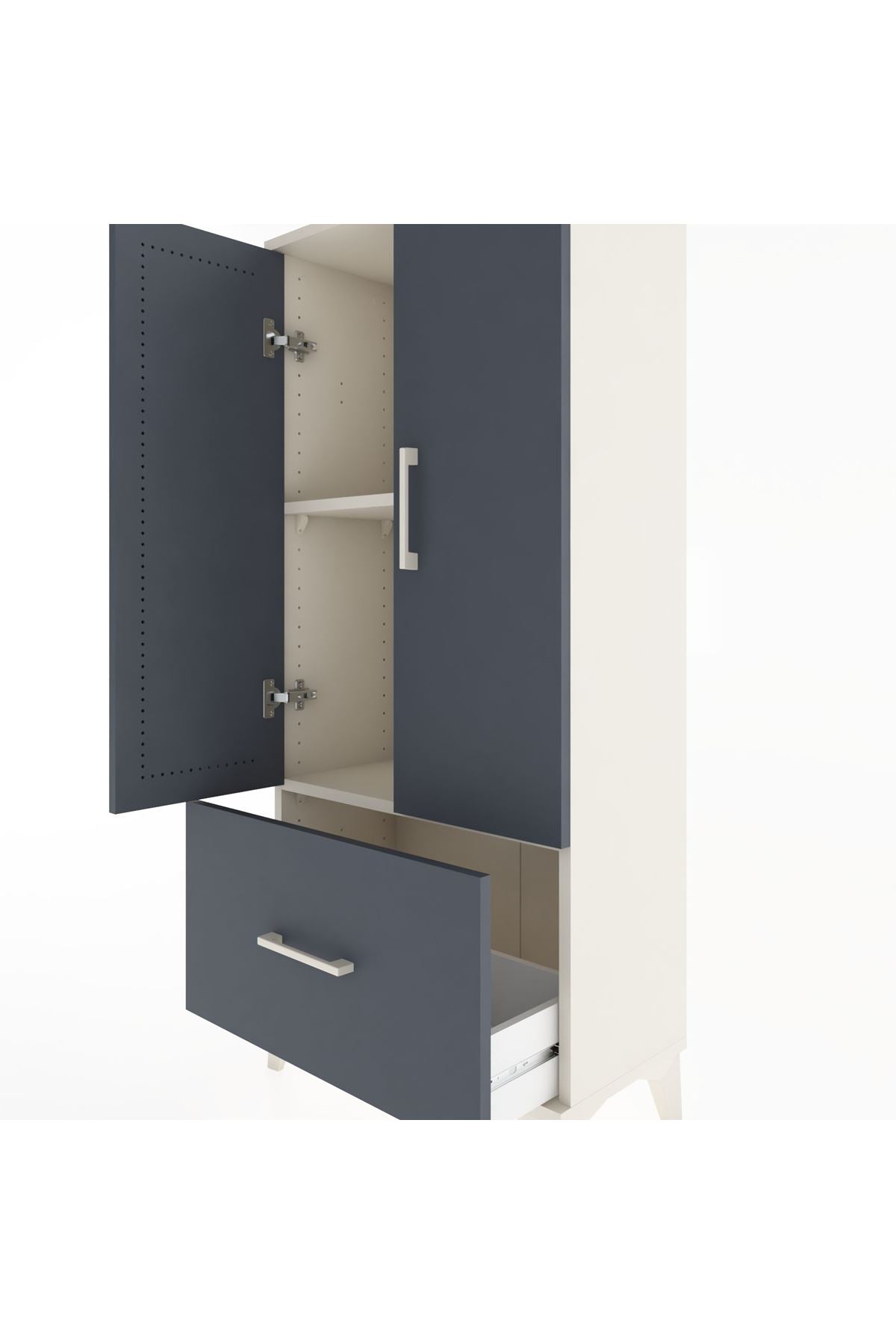 Hyperion Dolap 2 Raflı Tek Çekmeceli 2 Kapaklı 60x44x134 - S50M060V2B