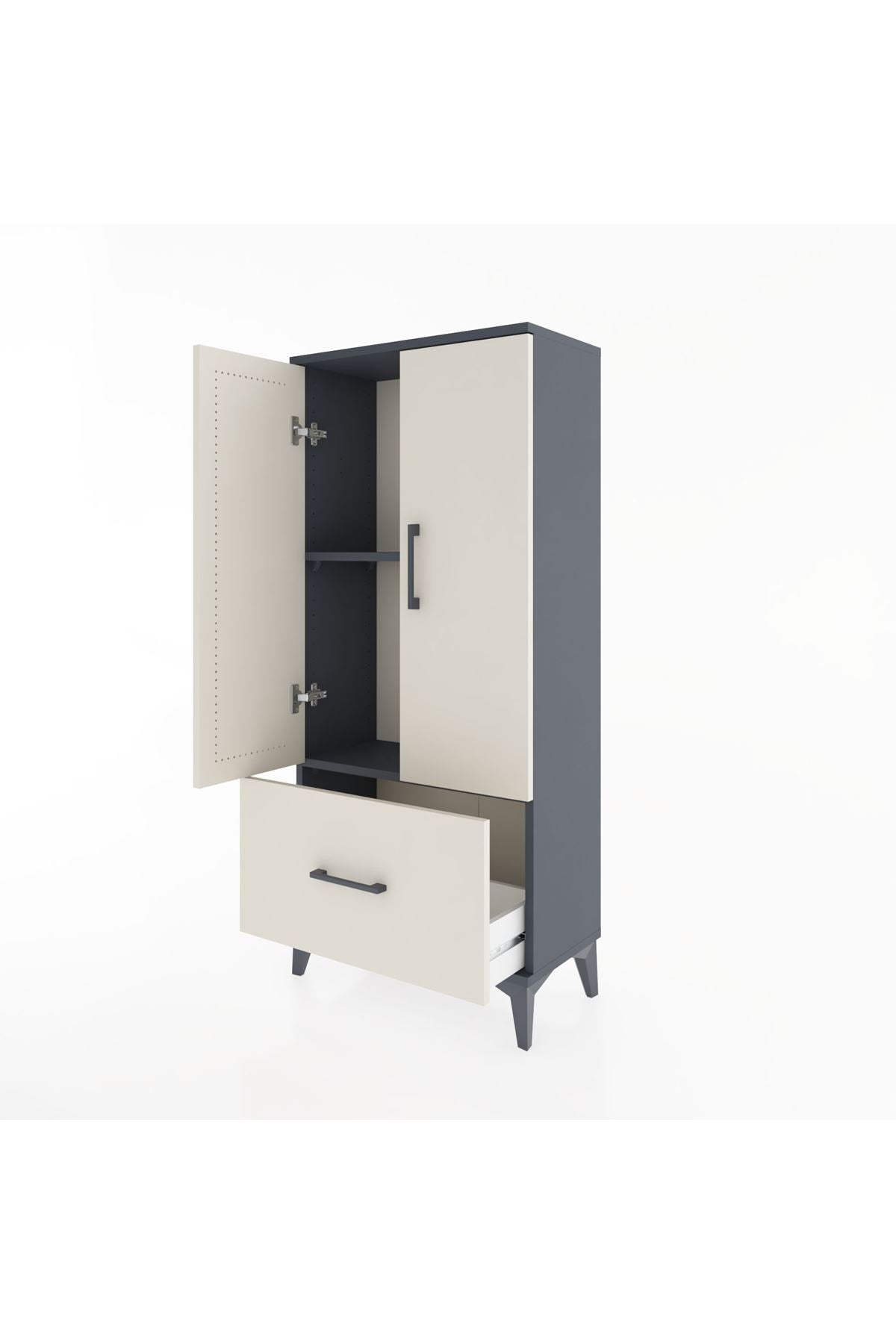 Hyperion Dolap 2 Raflı Tek Çekmeceli 2 Kapaklı 60x44x134 - S50M060V4B