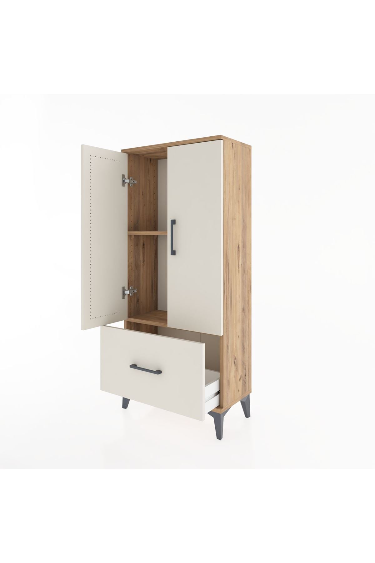 Hyperion Dolap 2 Raflı Tek Çekmeceli 2 Kapaklı 60x44x134 - S50M060V7B