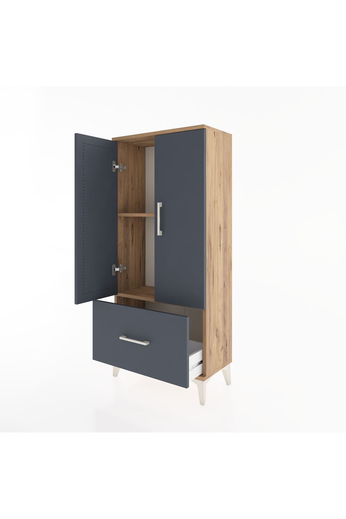 Hyperion Dolap 2 Raflı Tek Çekmeceli 2 Kapaklı 60x44x134 - S50M060V8B