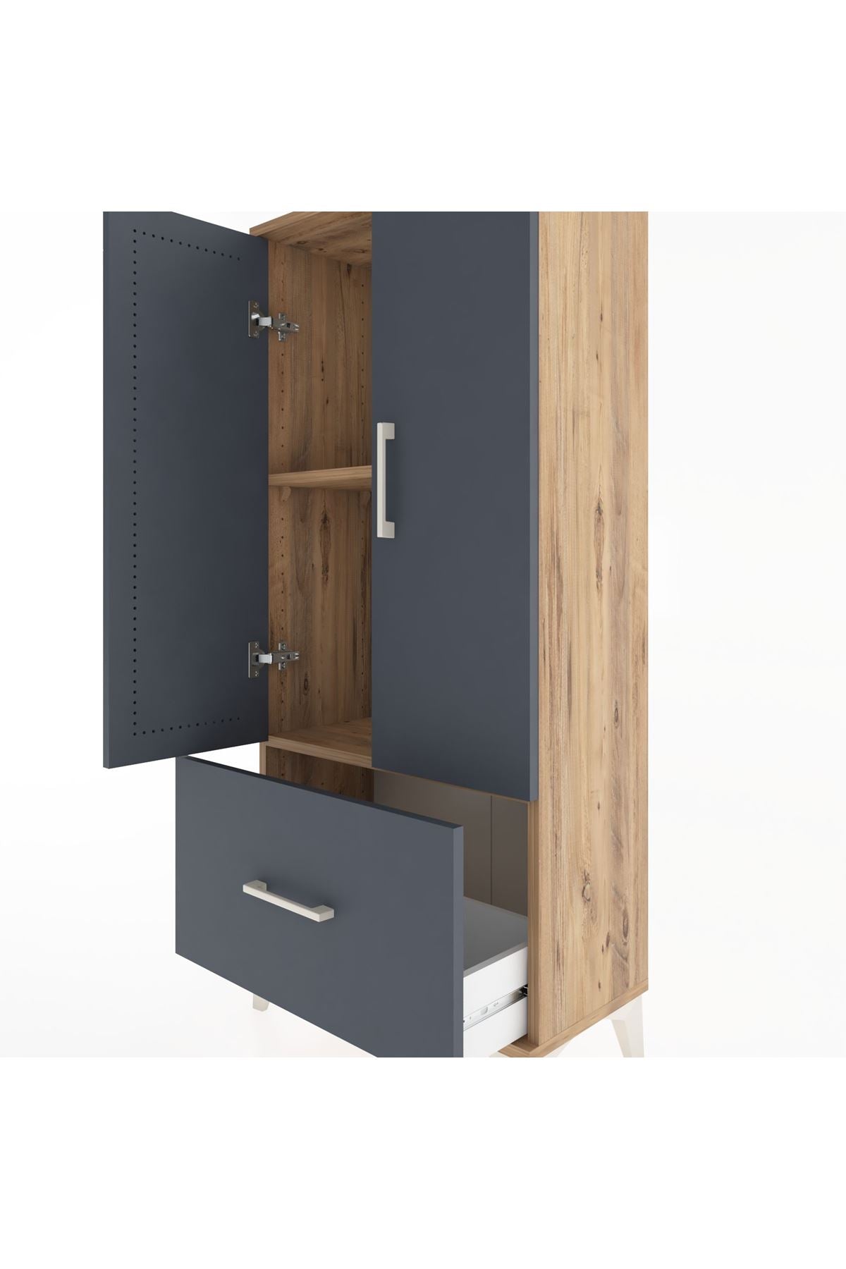 Hyperion Dolap 2 Raflı Tek Çekmeceli 2 Kapaklı 60x44x134 - S50M060V8B