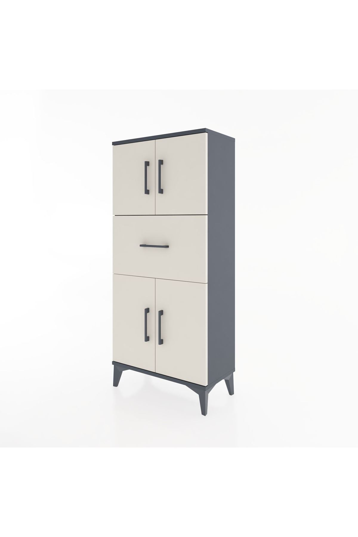 Hyperion Dolap Tek Raflı Tek Çekmeceli 4 Kapaklı 60x44x134 - S50M061V4B