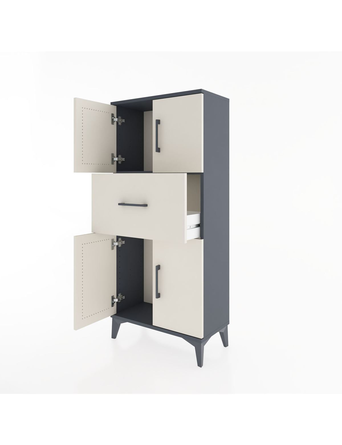 Hyperion Dolap Tek Raflı Tek Çekmeceli 4 Kapaklı 60x44x134 - S50M061V4B