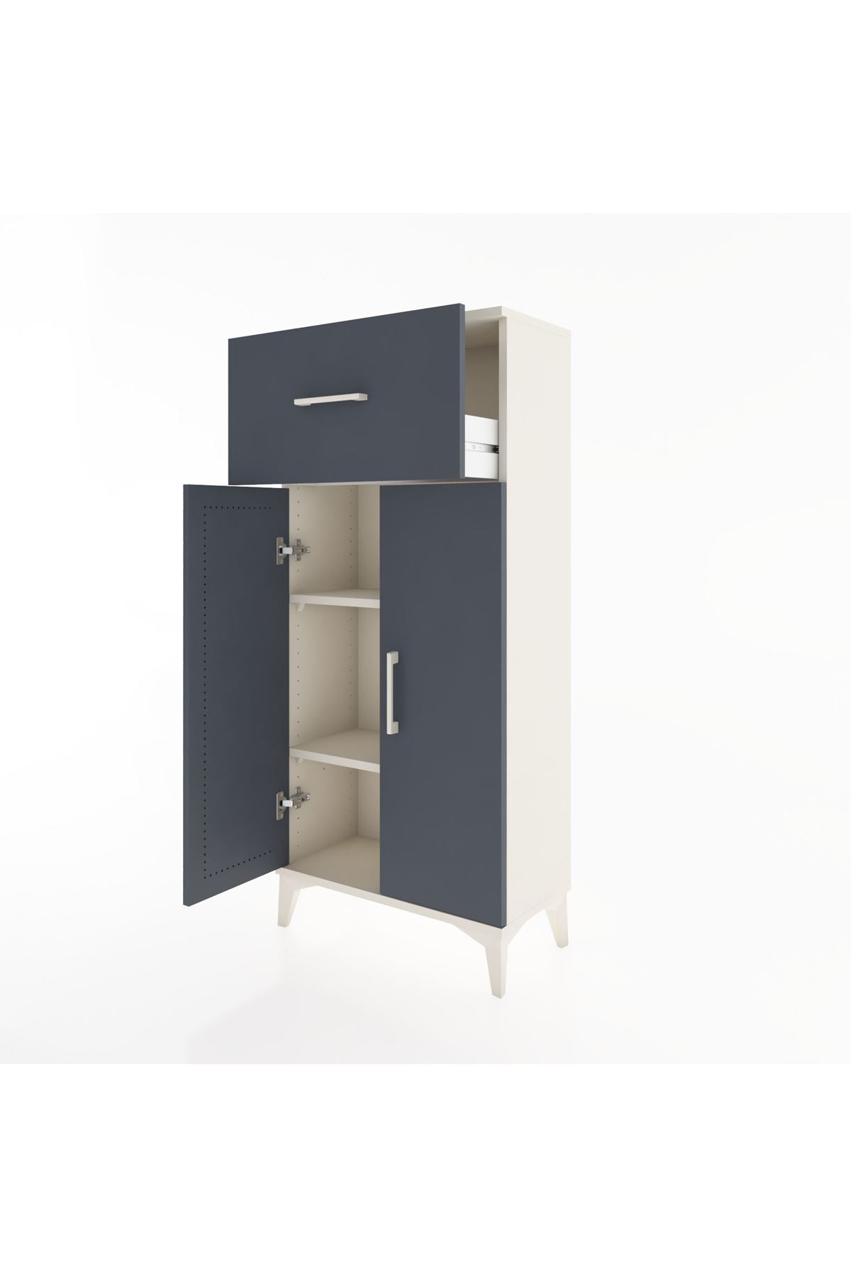 Hyperion Dolap 2 Raflı Tek Çekmeceli 2 Kapaklı 60x44x134 - S50M062V2B