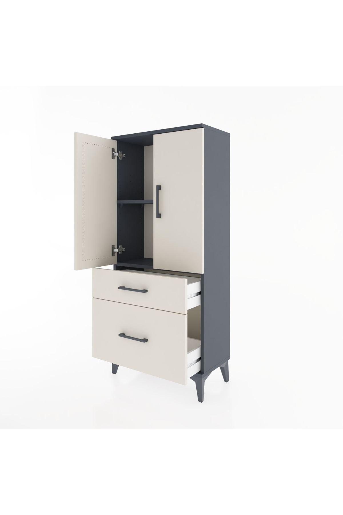 Hyperion Dolap 2 Raflı 2 Çekmeceli 2 Kapaklı 60x44x134 - S50M063V4B