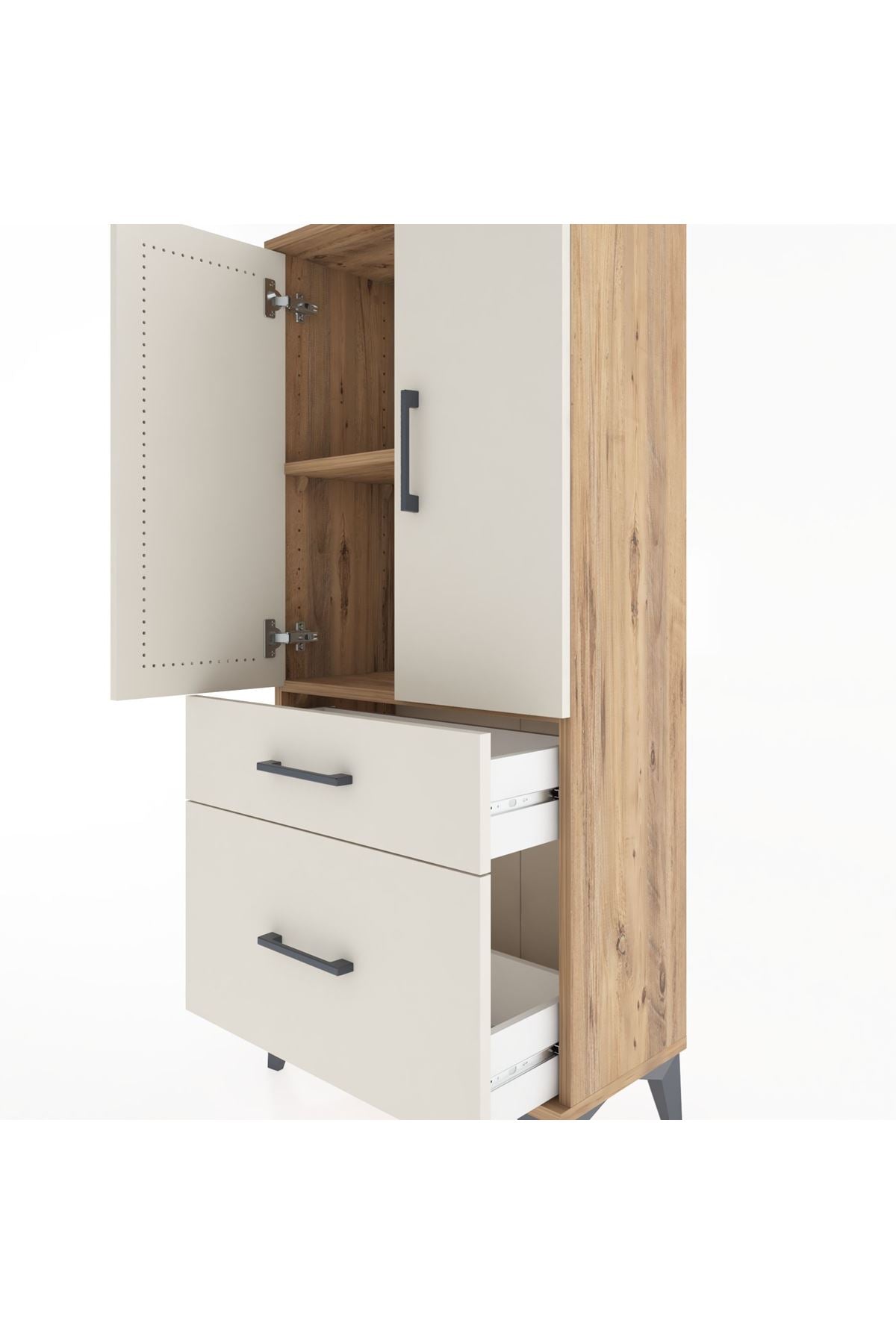 Hyperion Dolap 2 Raflı 2 Çekmeceli 2 Kapaklı 60x44x134 - S50M063V7B