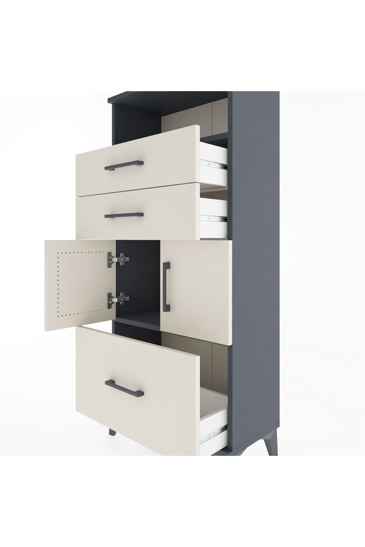 Hyperion Dolap 2 Raflı 3 Çekmeceli 2 Kapaklı 60x44x134 - S50M065V4B