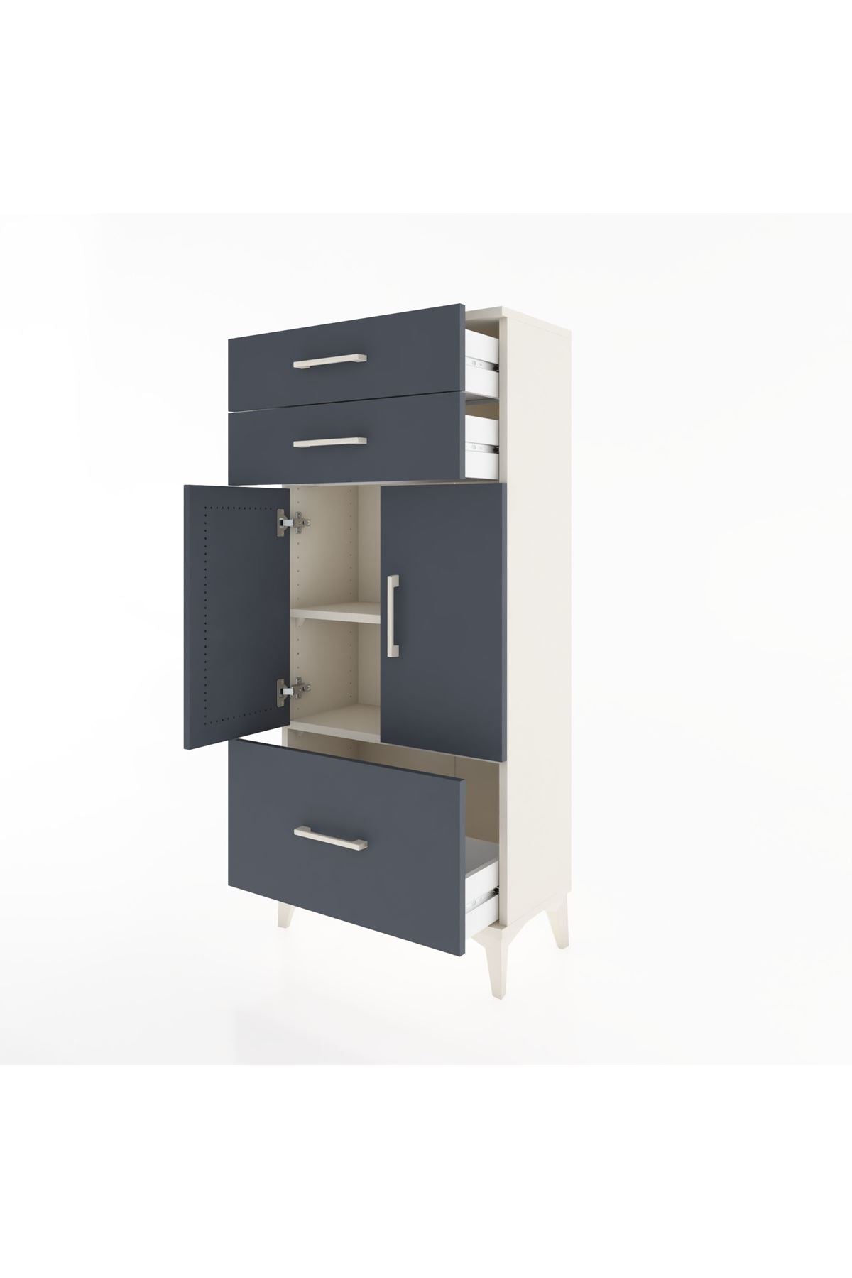 Hyperion Dolap 2 Raflı 3 Çekmeceli 2 Kapaklı 60x44x134 - S50M066V2B