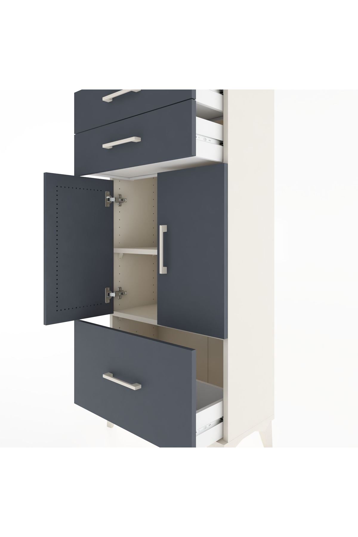 Hyperion Dolap 2 Raflı 3 Çekmeceli 2 Kapaklı 60x44x134 - S50M066V2B