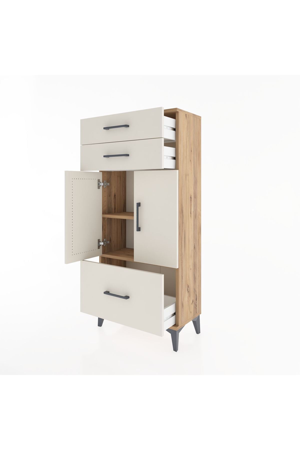 Hyperion Dolap 2 Raflı 3 Çekmeceli 2 Kapaklı 60x44x134 - S50M066V7B