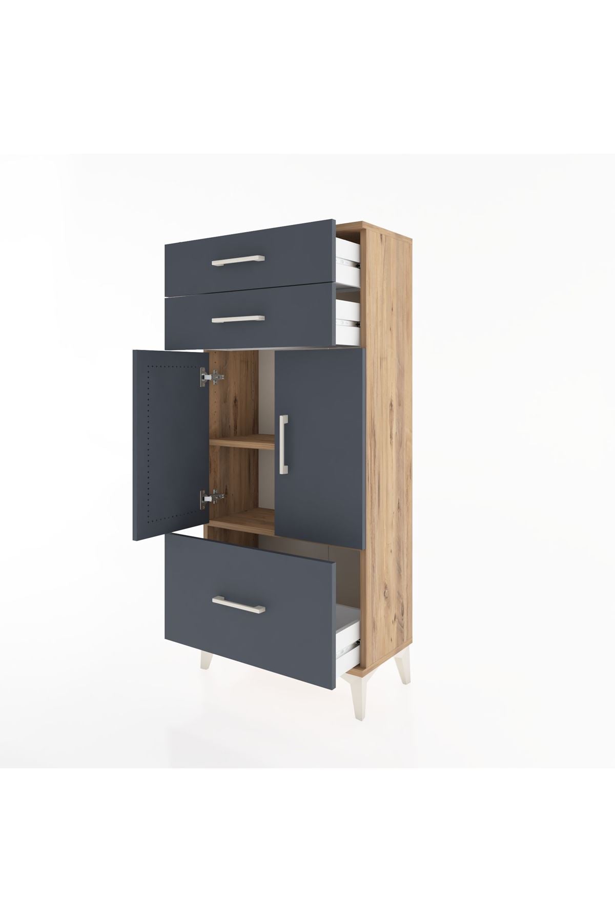 Hyperion Dolap 2 Raflı 3 Çekmeceli 2 Kapaklı 60x44x134 - S50M066V8B