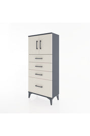 Hyperion Dolap Tek Raflı 4 Çekmeceli 2 Kapaklı 60x44x134 - S50M067V4B
