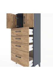 Hyperion Dolap Tek Raflı 4 Çekmeceli 2 Kapaklı 60x44x134 - S50M067V6B