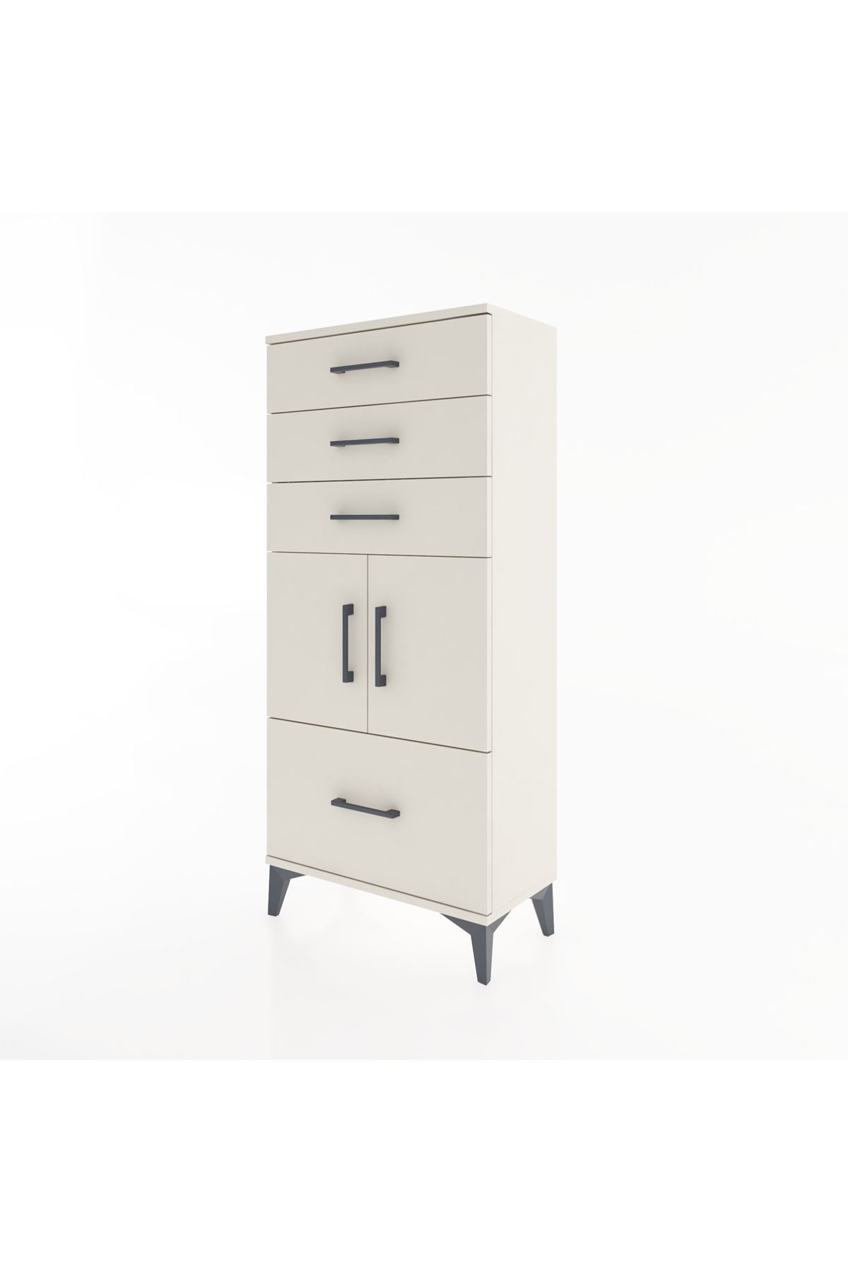 Hyperion Dolap Tek Raflı 4 Çekmeceli 2 Kapaklı 60x44x134 - S50M068V1B