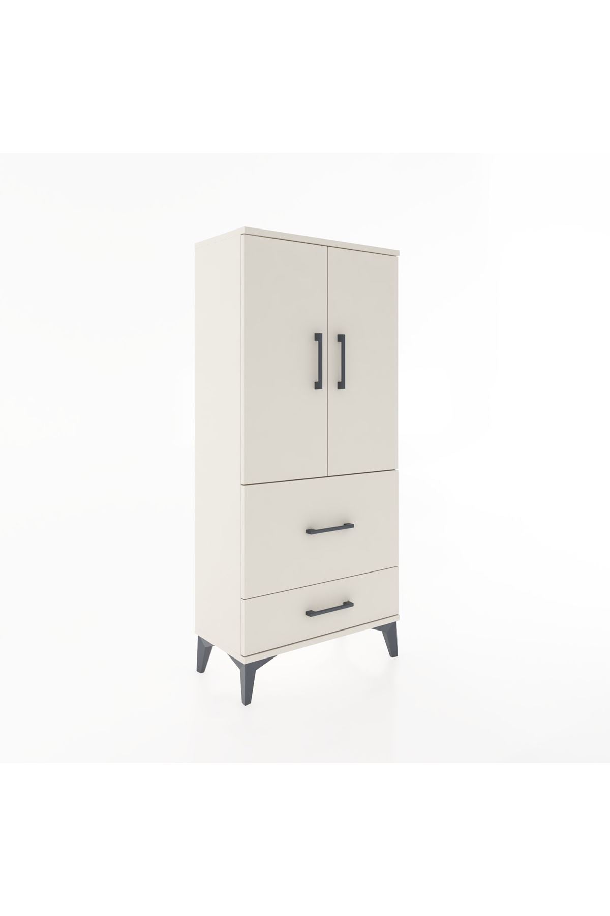 Hyperion Dolap Tek Raflı 2 Çekmeceli 2 Kapaklı 60x44x134 - S50M069V1B