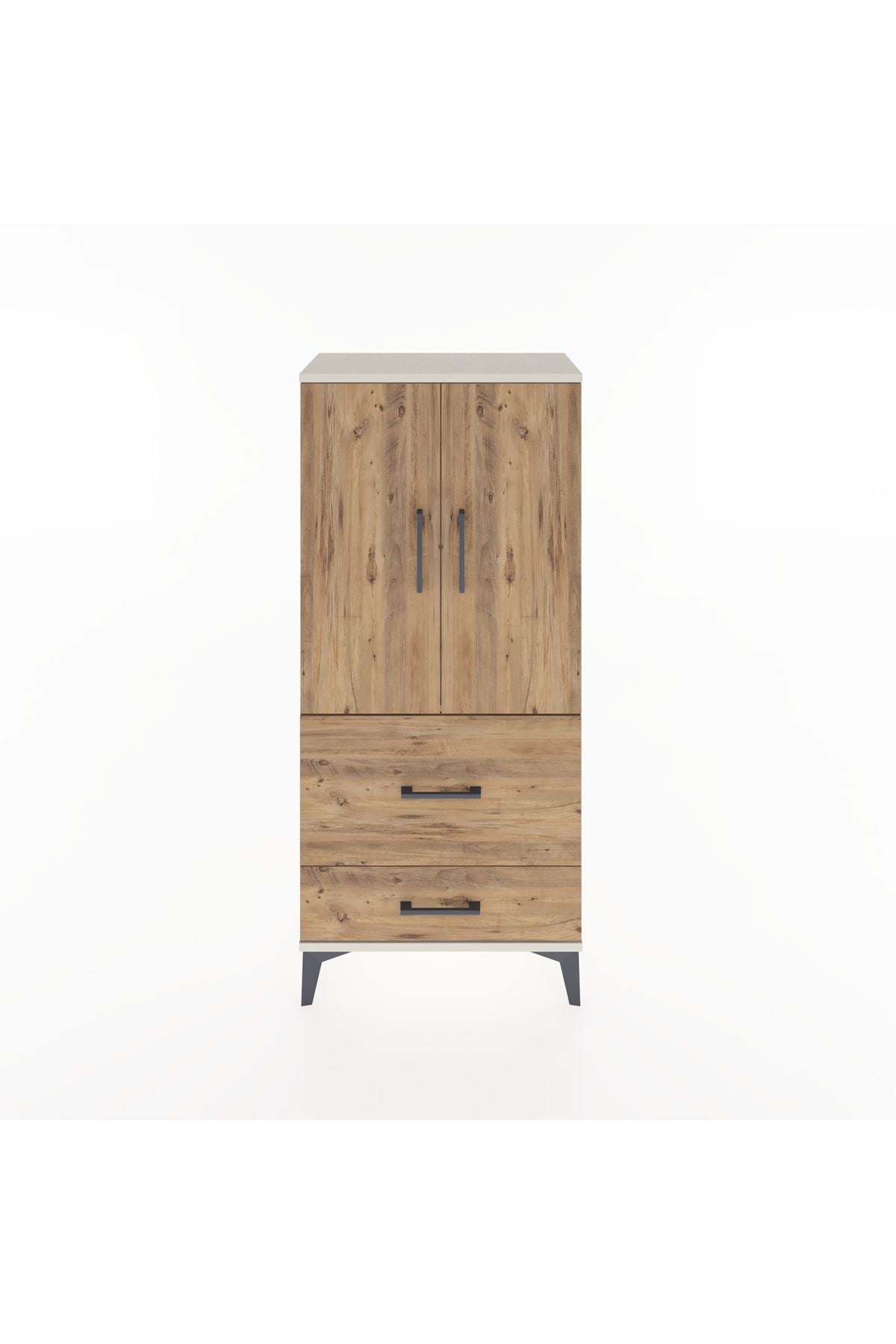 Hyperion Dolap Tek Raflı 2 Çekmeceli 2 Kapaklı 60x44x134 - S50M069V3B