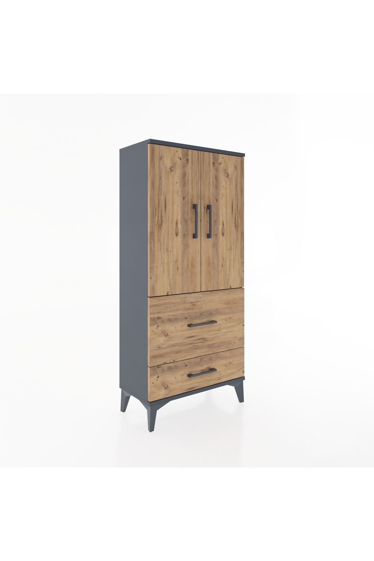 Hyperion Dolap Tek Raflı 2 Çekmeceli 2 Kapaklı 60x44x134 - S50M069V6B