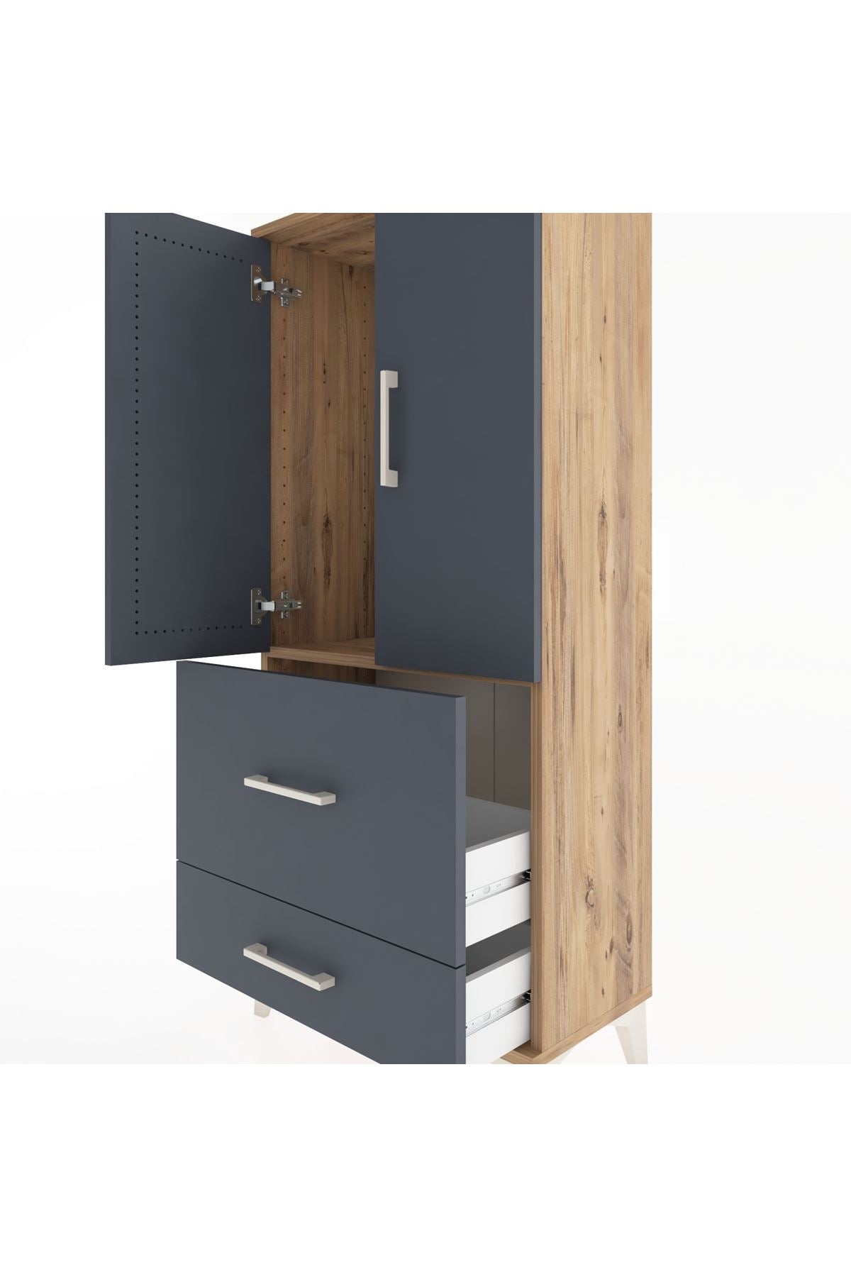 Hyperion Dolap Tek Raflı 2 Çekmeceli 2 Kapaklı 60x44x134 - S50M069V8B