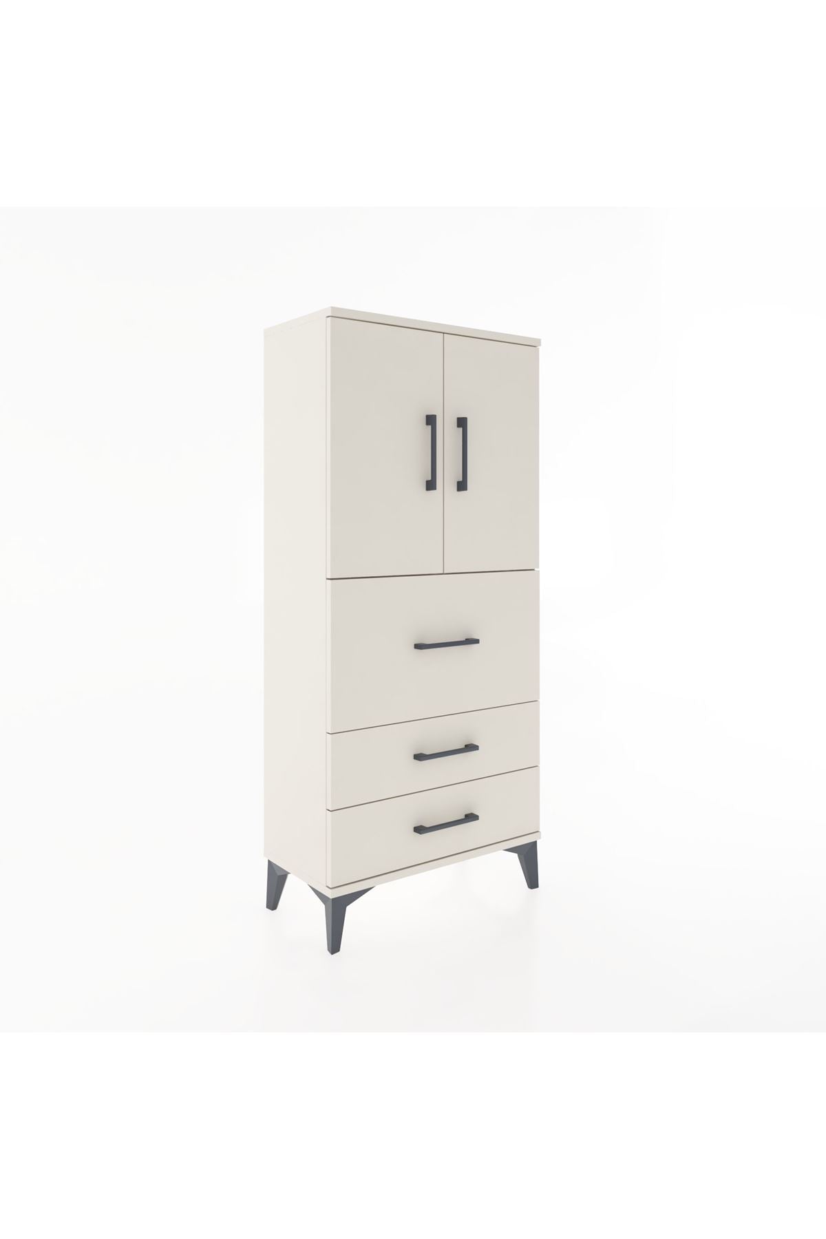 Hyperion Dolap Tek Raflı 3 Çekmeceli 2 Kapaklı 60x44x134 - S50M070V1B