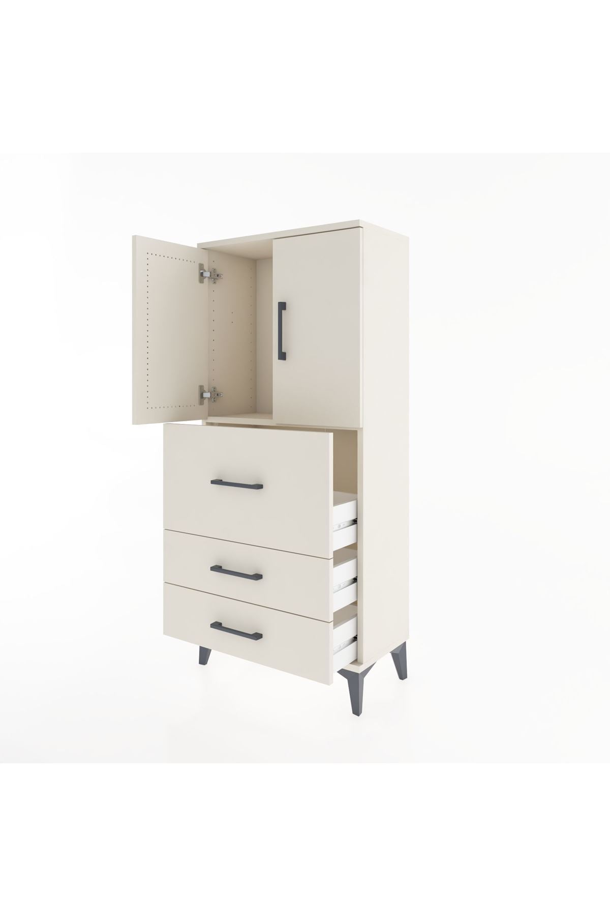 Hyperion Dolap Tek Raflı 3 Çekmeceli 2 Kapaklı 60x44x134 - S50M070V1B