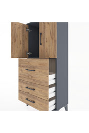 Hyperion Dolap Tek Raflı 3 Çekmeceli 2 Kapaklı 60x44x134 - S50M070V6B
