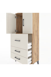 Hyperion Dolap Tek Raflı 3 Çekmeceli 2 Kapaklı 60x44x134 - S50M070V7B